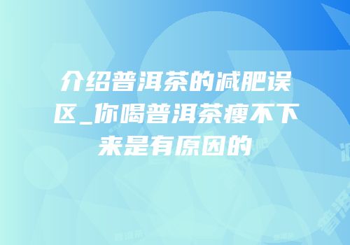 介绍普洱茶的减肥误区_你喝普洱茶瘦不下来是有原因的