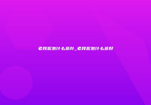 老段泥泡什么茶叶_老段泥泡什么茶好