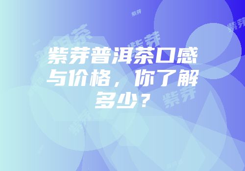 紫芽普洱茶口感与价格，你了解多少？