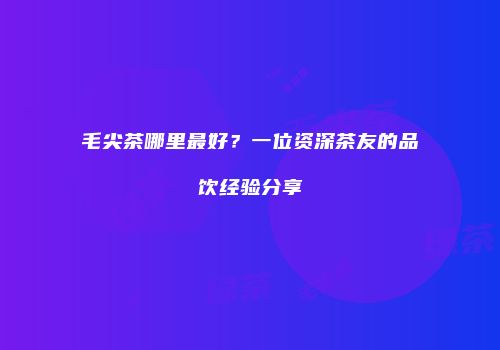 毛尖茶哪里最好？一位资深茶友的品饮经验分享