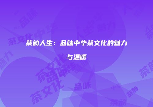茶韵人生：品味中华茶文化的魅力与温暖