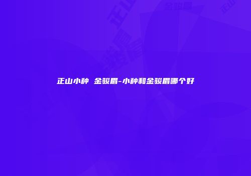 正山小种 金骏眉-小种和金骏眉哪个好