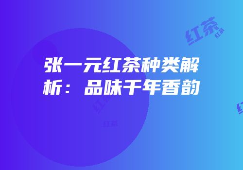 张一元红茶种类解析：品味千年香韵