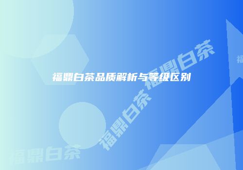 福鼎白茶品质解析与等级区别