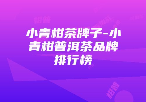 小青柑茶牌子-小青柑普洱茶品牌排行榜