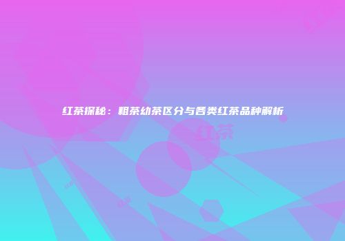 红茶探秘：粗茶幼茶区分与各类红茶品种解析