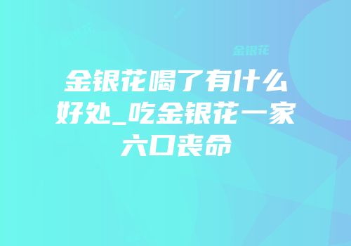 金银花喝了有什么好处_吃金银花一家六口丧命