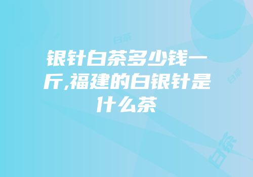 银针白茶多少钱一斤,福建的白银针是什么茶