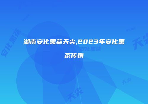 湖南安化黑茶天尖,2023年安化黑茶传销