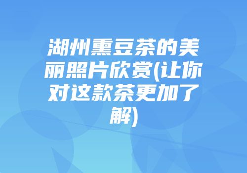 湖州熏豆茶的美丽照片欣赏(让你对这款茶更加了解)