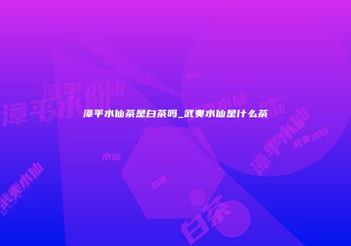 漳平水仙茶是白茶吗_武夷水仙是什么茶