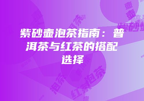 紫砂壶泡茶指南：普洱茶与红茶的搭配选择