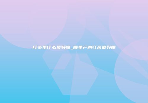 红茶里什么最好喝_哪里产的红茶最好喝