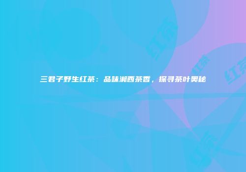 三君子野生红茶：品味湘西茶香，探寻茶叶奥秘