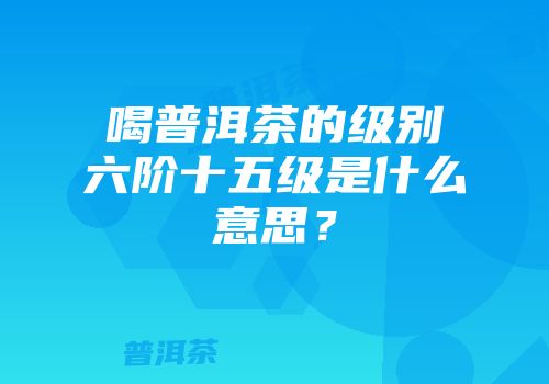 喝普洱茶的级别六阶十五级是什么意思？