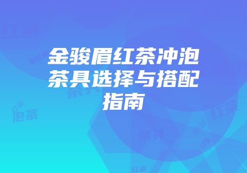 金骏眉红茶冲泡茶具选择与搭配指南