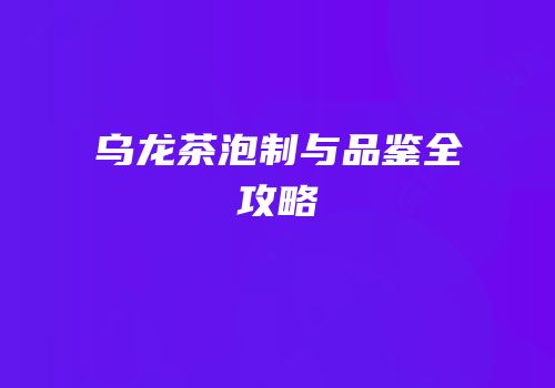 乌龙茶泡制与品鉴全攻略
