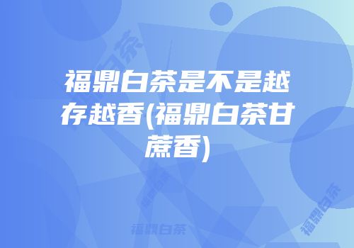 福鼎白茶是不是越存越香(福鼎白茶甘蔗香)