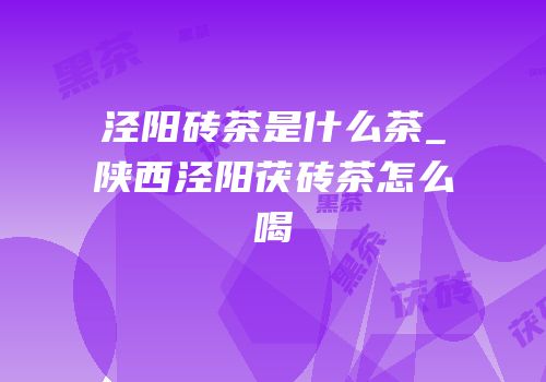 泾阳砖茶是什么茶_陕西泾阳茯砖茶怎么喝