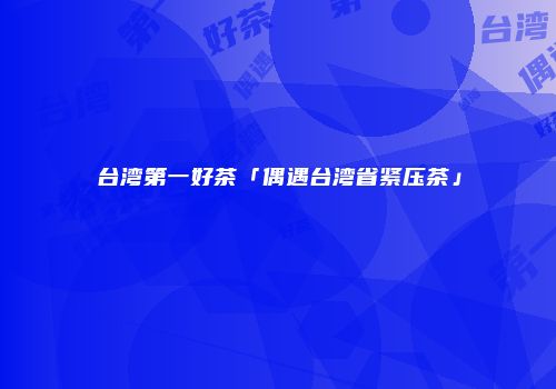 台湾第一好茶「偶遇台湾省紧压茶」