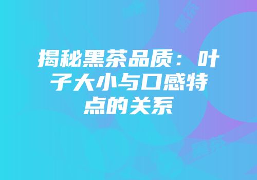 揭秘黑茶品质：叶子大小与口感特点的关系