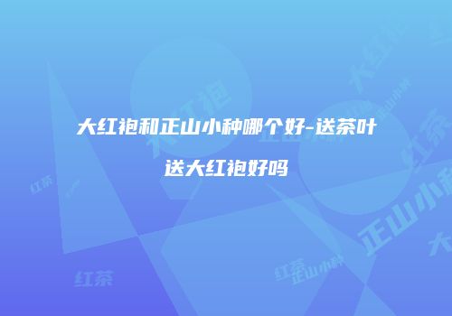 大红袍和正山小种哪个好-送茶叶送大红袍好吗