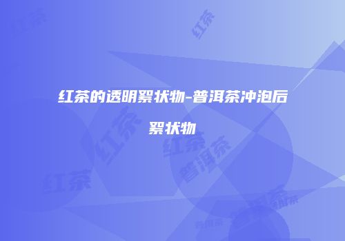 红茶的透明絮状物-普洱茶冲泡后絮状物