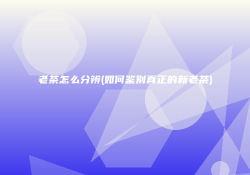 老茶怎么分辨(如何鉴别真正的新老茶)