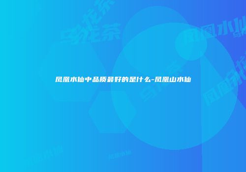 凤凰水仙中品质最好的是什么-凤凰山水仙