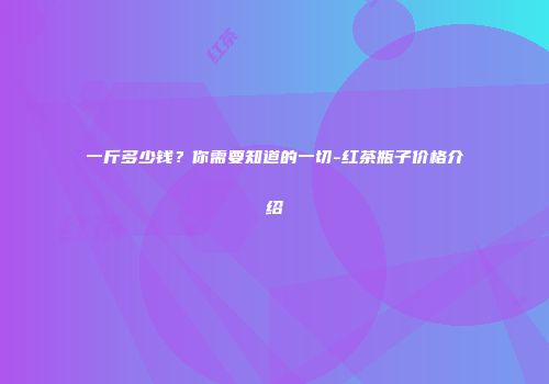 一斤多少钱？你需要知道的一切-红茶瓶子价格介绍