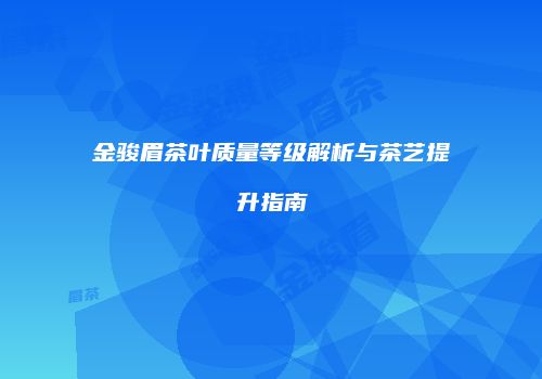 金骏眉茶叶质量等级解析与茶艺提升指南