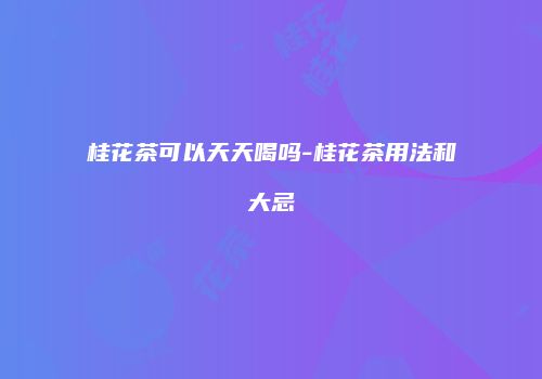 桂花茶可以天天喝吗-桂花茶用法和大忌