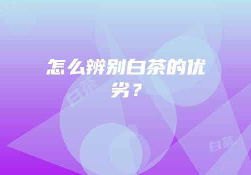 怎么辨别白茶的优劣？