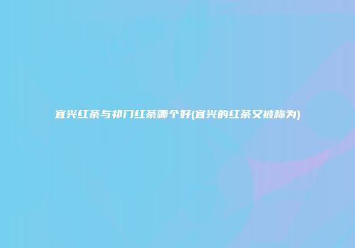 宜兴红茶与祁门红茶哪个好(宜兴的红茶又被称为)