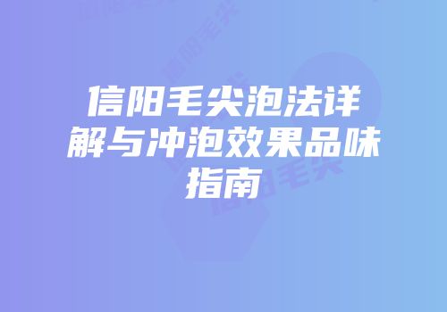 信阳毛尖泡法详解与冲泡效果品味指南