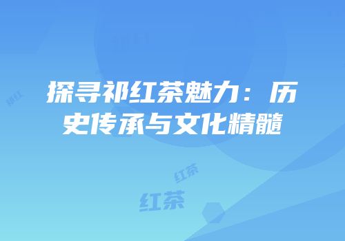 探寻祁红茶魅力：历史传承与文化精髓