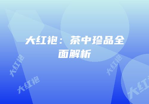大红袍：茶中珍品全面解析