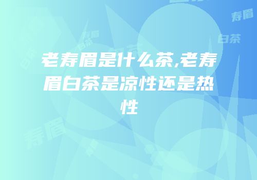 老寿眉是什么茶,老寿眉白茶是凉性还是热性