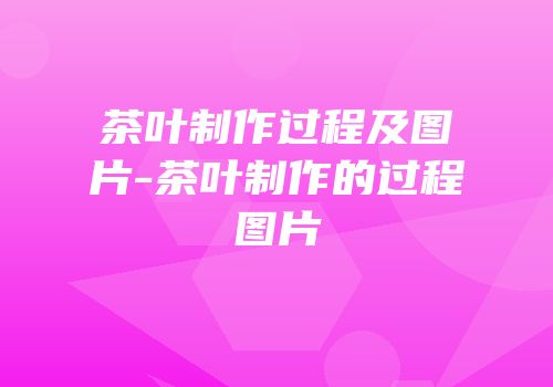 茶叶制作过程及图片-茶叶制作的过程图片