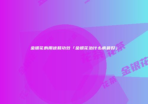 金银花的用途和功效「金银花治什么病最好」