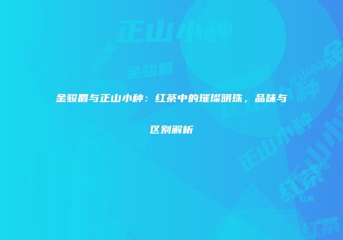 金骏眉与正山小种：红茶中的璀璨明珠，品味与区别解析