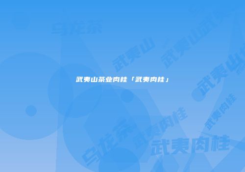 武夷山茶业肉桂「武夷肉桂」