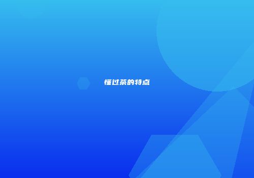 懂过茶的特点