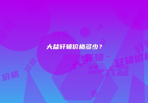 大益轩辕价格多少？