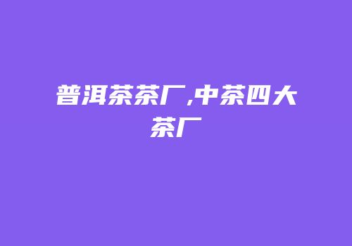 普洱茶茶厂,中茶四大茶厂