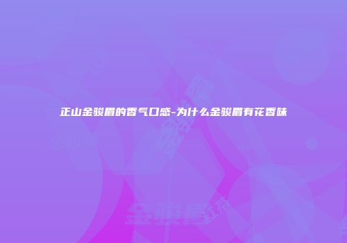 正山金骏眉的香气口感-为什么金骏眉有花香味