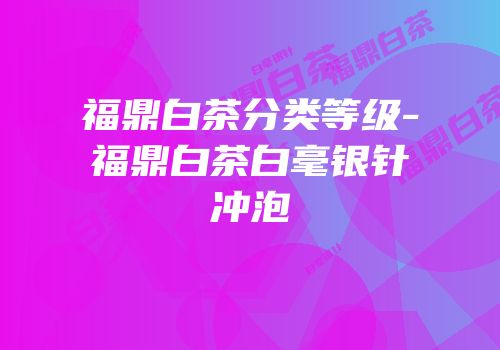 福鼎白茶分类等级-福鼎白茶白毫银针冲泡