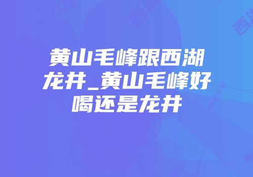 黄山毛峰跟西湖龙井_黄山毛峰好喝还是龙井