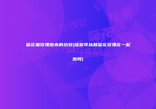菊花加玫瑰泡水的功效(绿茶可以和菊花玫瑰花一起泡吗)