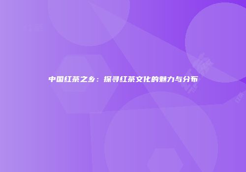 中国红茶之乡：探寻红茶文化的魅力与分布